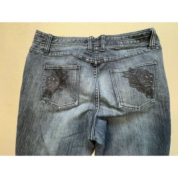 Chicos Platinum Womens Denim Regular Fit Straight Leg Jeans Size 1.5 Medium Pant - Picture 9 of 12